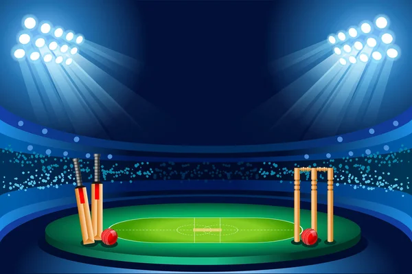 Cricket estádio vetor fundo — Vetor de Stock