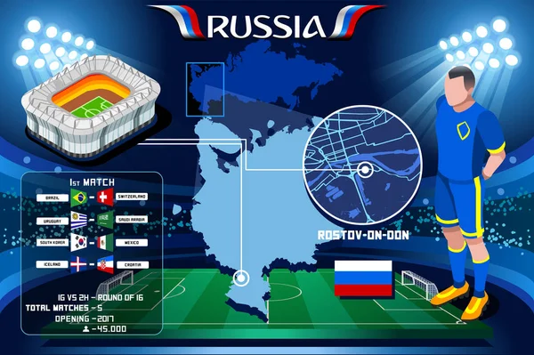 Rusia Rostov en el estadio Don — Vector de stock