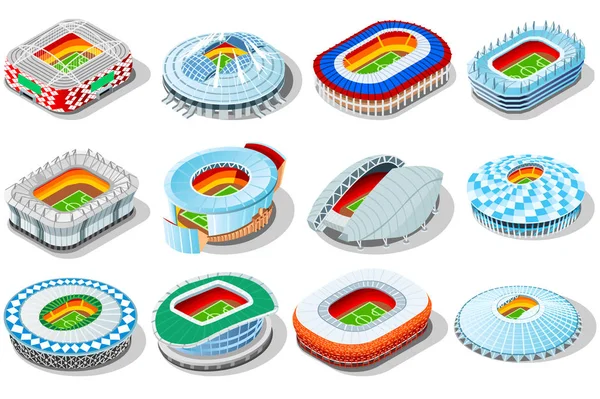 Rusia Copa del Mundo 2018 estadios — Vector de stock