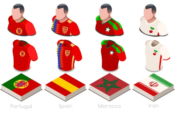 Grupo Copa do Mundo B Jersey Set —  Vetores de Stock