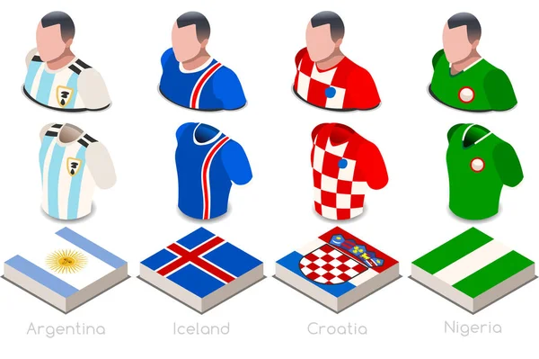 Coppa del Mondo Gruppo D Jersey Set — Vettoriale Stock