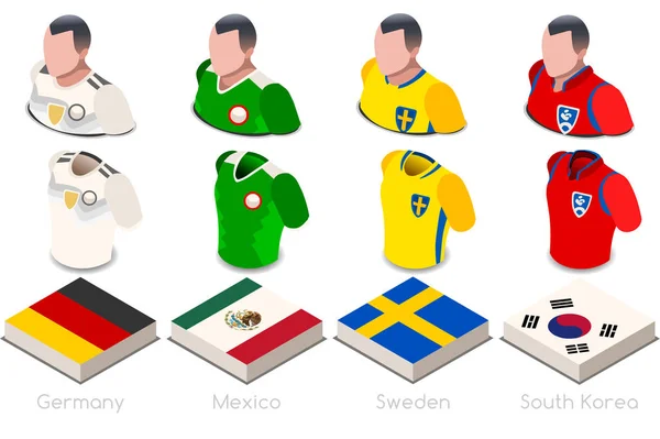 Grupo de Copa Mundial F Jersey Set — Archivo Imágenes Vectoriales