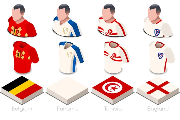 Dünya Kupası G Grubu Jersey Set — Stok Vektör