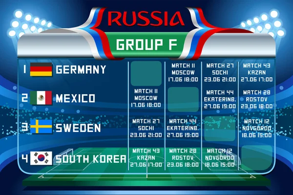 Russland Weltmeisterschaft Gruppe f Vektor Tapete — Stockvektor
