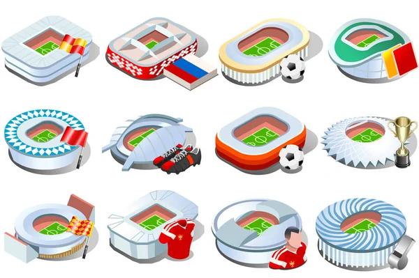 Estadio ruso iconos Copa del Mundo — Vector de stock