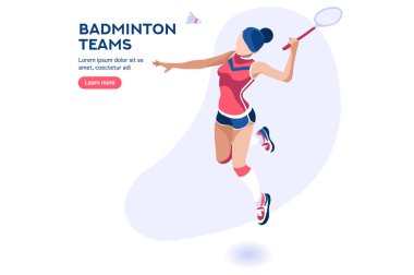 İnsanlar XXXXii yaz oyunları atletizm madalyasını kutluyorlar. Sportif insanlar badminton takımını kutluyor. Badminton oyuncusu, atlet sembolü, zafer kutlaması. Spor çizgi filmi sembolik düz vektör çizimi