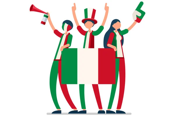 Italian Flag Italy People — Stock Vector