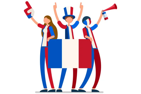 फ्रान्स ध्वज फ्रेंच लोक — स्टॉक व्हेक्टर