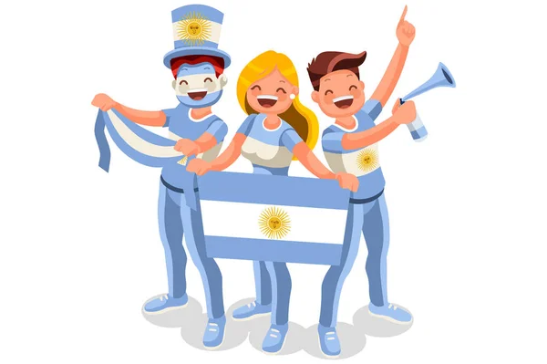 Multitud Personas Celebran Día Nacional Argentina Con Una Bandera Gente — Archivo Imágenes Vectoriales