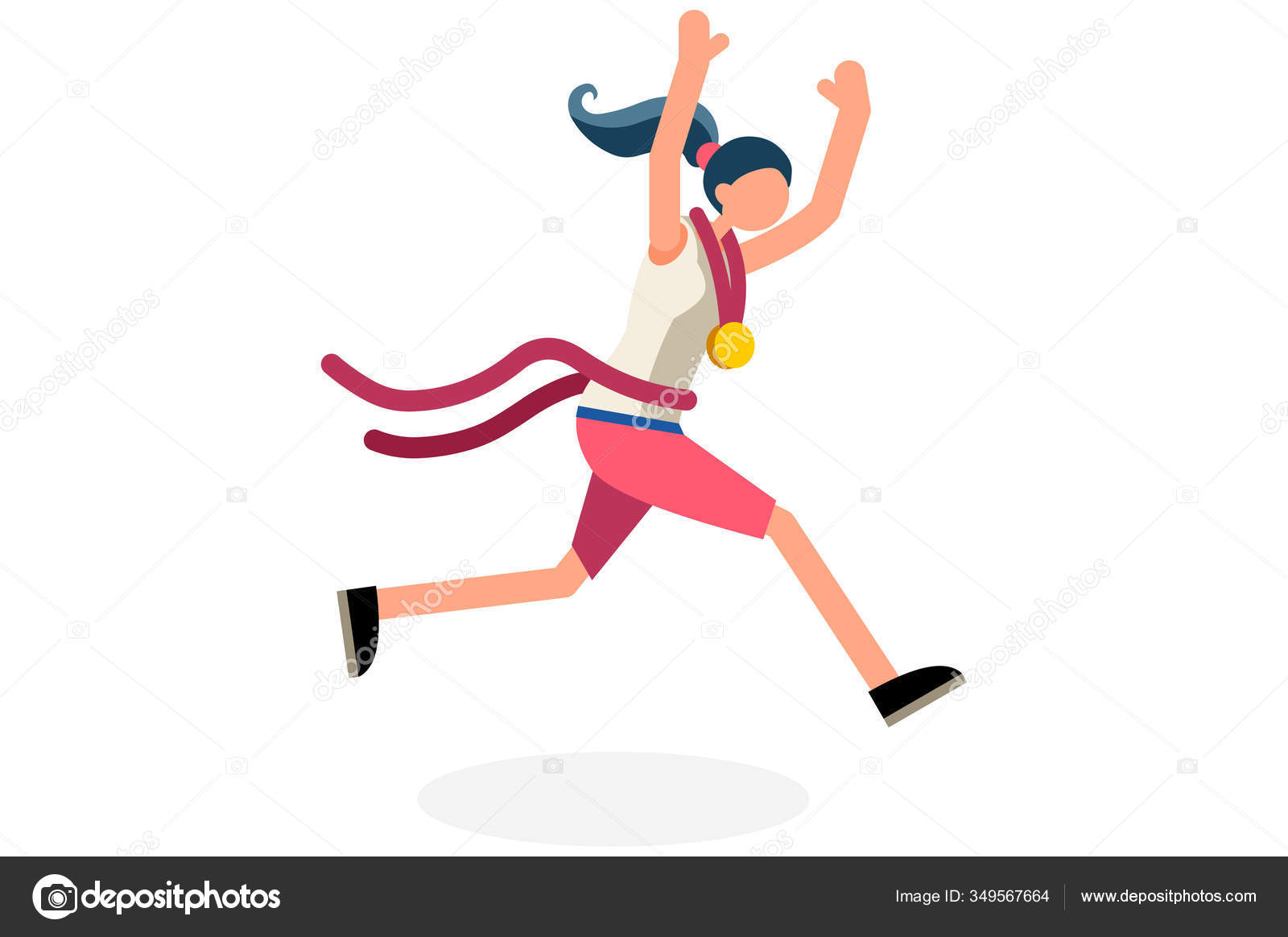 picture Runner Track And Field Cartoon https depositphotos com 349567664 stock illustration female person celebrate summer games html