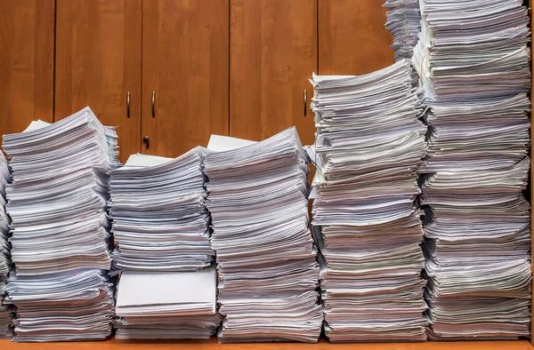 Pile of paper documents in the office — Stock Photo, Image