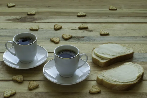 Coffee with a sandwich — Stock Photo, Image