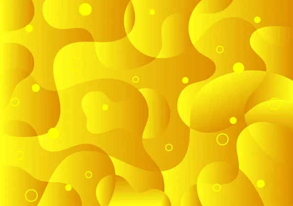 Fondo Geométrico Abstracto Amarillo Los Elementos Forma Líquida Usando Gradiente — Vector de stock