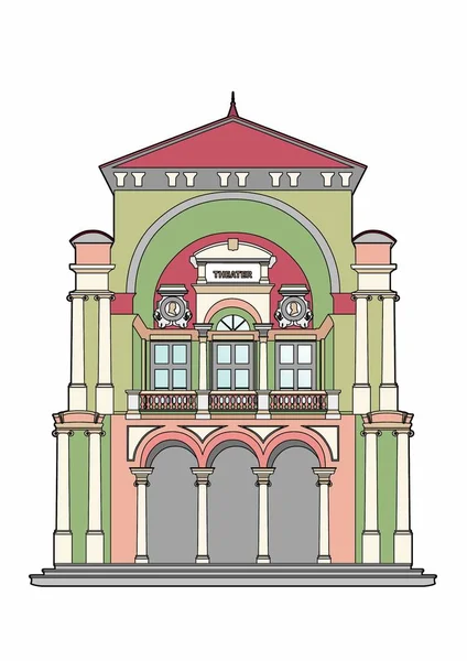 Barokke theater illustratie — Stockvector
