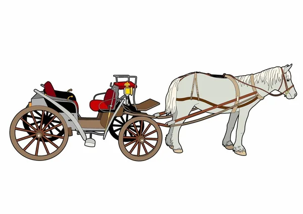 Gran coche de caballo — Vector de stock