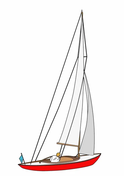 Vector kleine zeilboot — Stockvector