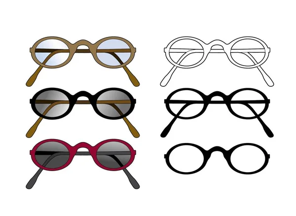 Векторные круглые очки — стоковый вектор