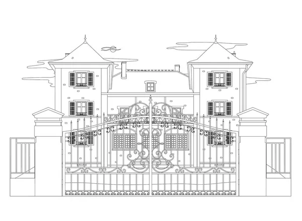 Dibujo de una casa muy bonita — Archivo Imágenes Vectoriales