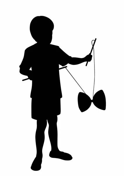 Child shade with a diabolo — Stock Vector