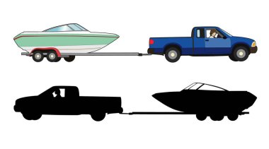 Vector boat trailer clipart