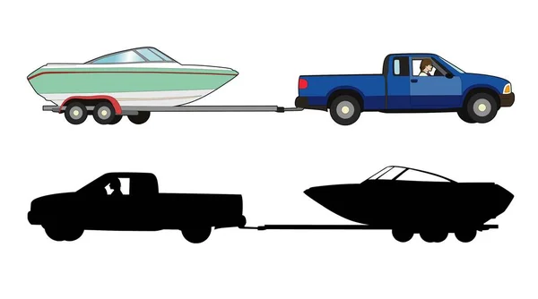 Remolque de barco vector — Archivo Imágenes Vectoriales