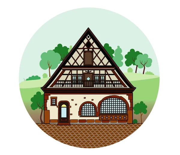 Μισό timbere σπίτι — Διανυσματικό Αρχείο