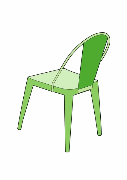 Asiento jardín verde — Vector de stock