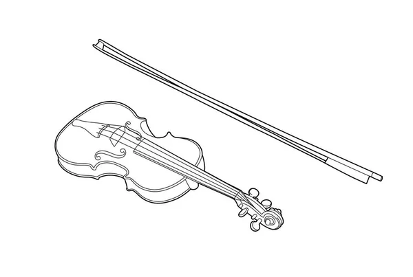 Dibujo de un violín — Archivo Imágenes Vectoriales