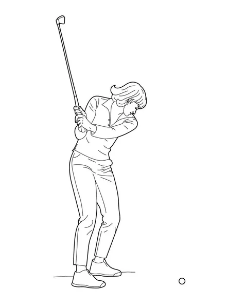 Mujer dibujo golf — Archivo Imágenes Vectoriales