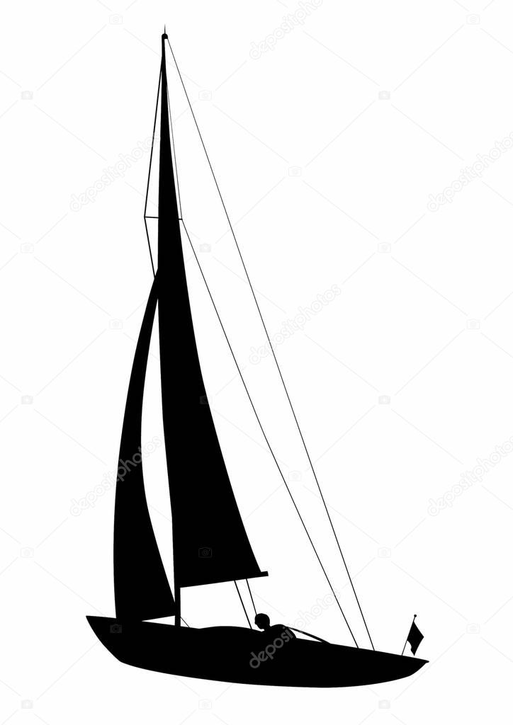 Shadow of a small sailboat