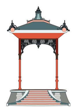 Vecto rof küçük kırmızı köşk