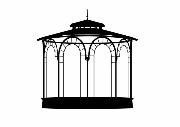 Vector shadow of a bandstand — Stock Vector