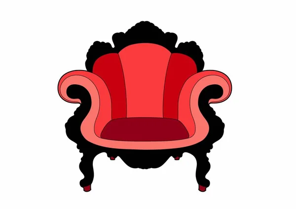 Vector of a big red chair — Stock Vector