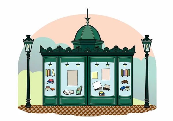 Bir kitapçı kiosk vektör