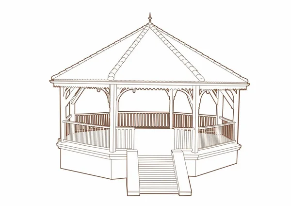 Ahşap bir müzikal kiosk vektör