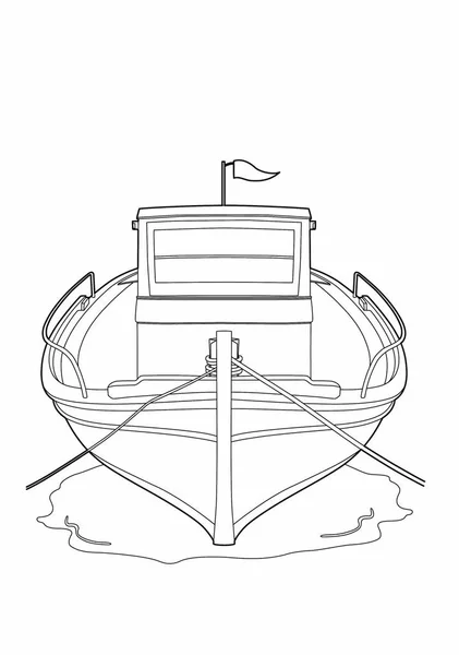 Drawing of a fishing boat - Stock Image - Everypixel