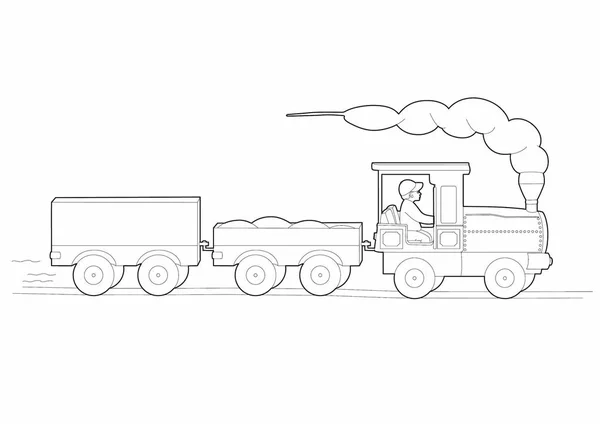 Dibujo del pequeño tren — Archivo Imágenes Vectoriales