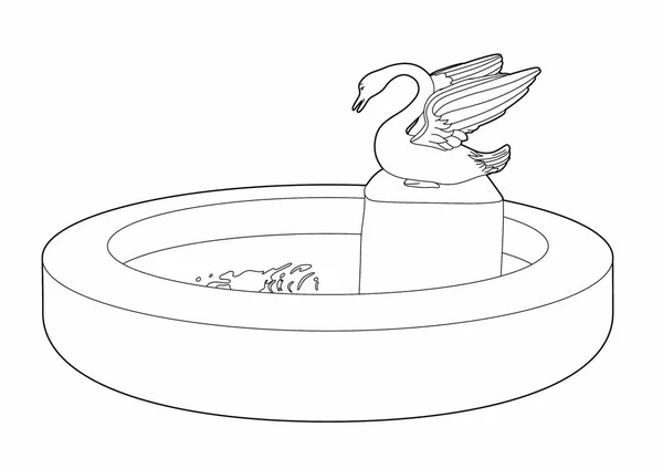 Vecteur d'un bassin à cygne dessin — Image vectorielle