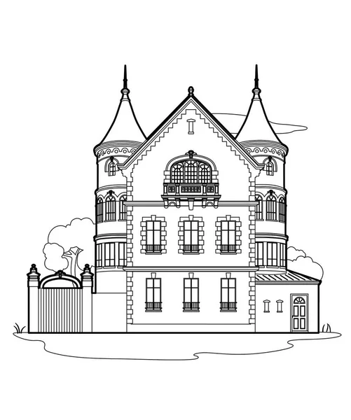 図面の大邸宅の Vectoe — ストックベクタ