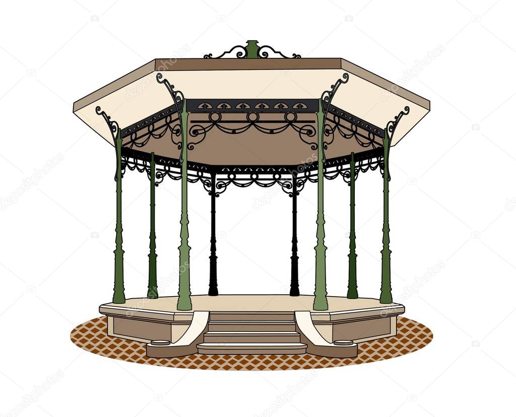 Vector of a bandstand_romantic