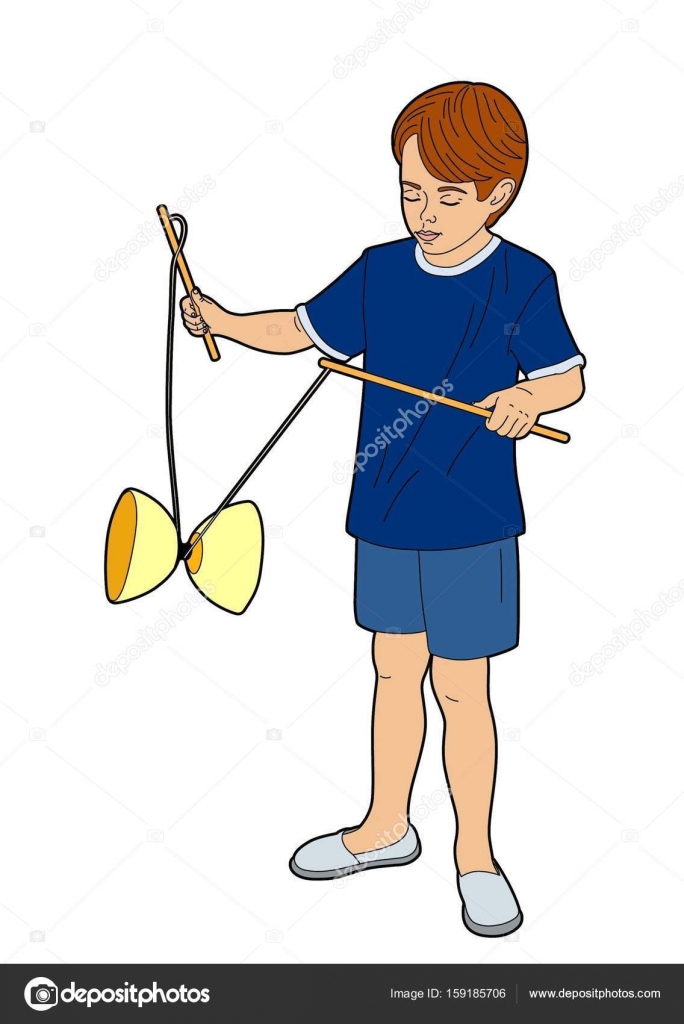 Fille Avec Cerceau Et Garçon Avec Diabolo, Enfants Sportifs, Illustration  Vectorielle Clip Art Libres De Droits, Svg, Vecteurs Et Illustration. Image  196469548