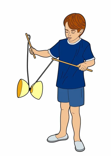 Vector van een kind met een diabolo — Stockvector