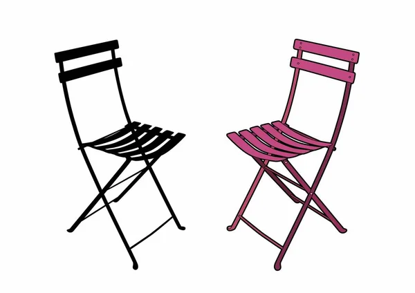 Vector de una silla de jardín rosa — Vector de stock
