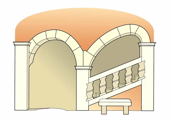 Vecteur d'un escalier renaissance — Image vectorielle