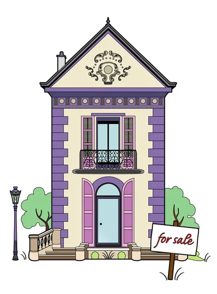 Vector de una pequeña casa en venta — Vector de stock