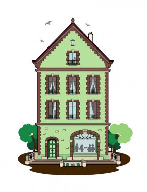 Bir bina kuş vektör