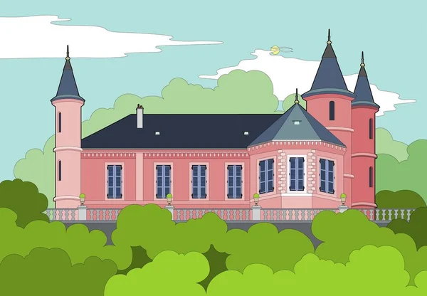 Vector de un castillo del bosque — Vector de stock