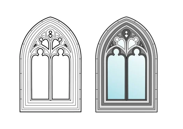 Vetor de uma janela medieval — Vetor de Stock