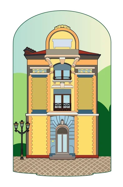 Vecteur d'un bâtiment jaune — Image vectorielle