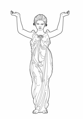 Bir caryatid çizimi